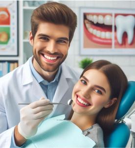 Dentist with patient